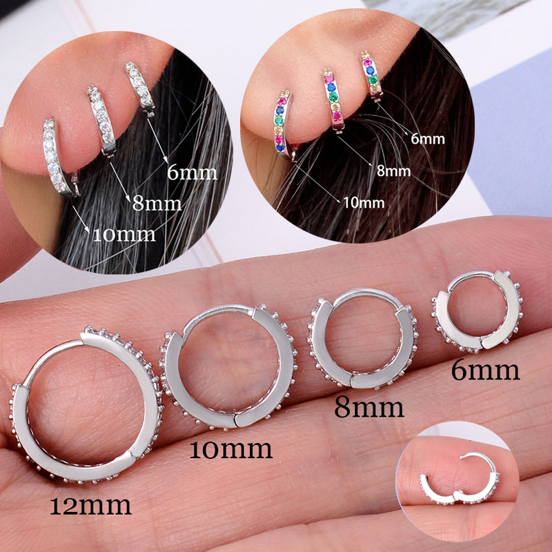Conch Earring Hoop - Arco-íris cz huggies hoop brincos menina