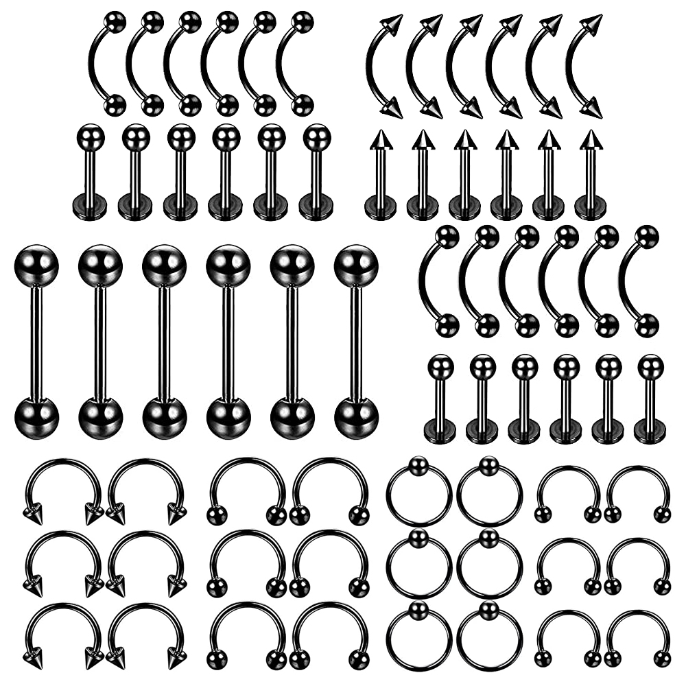 Body Jewelry Nipple Rings - 6 PCS Kit Piercing Profissional Aço