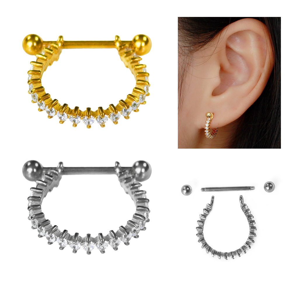 Conch Earring Hoop - Brinco circular de aço inoxidável 100%