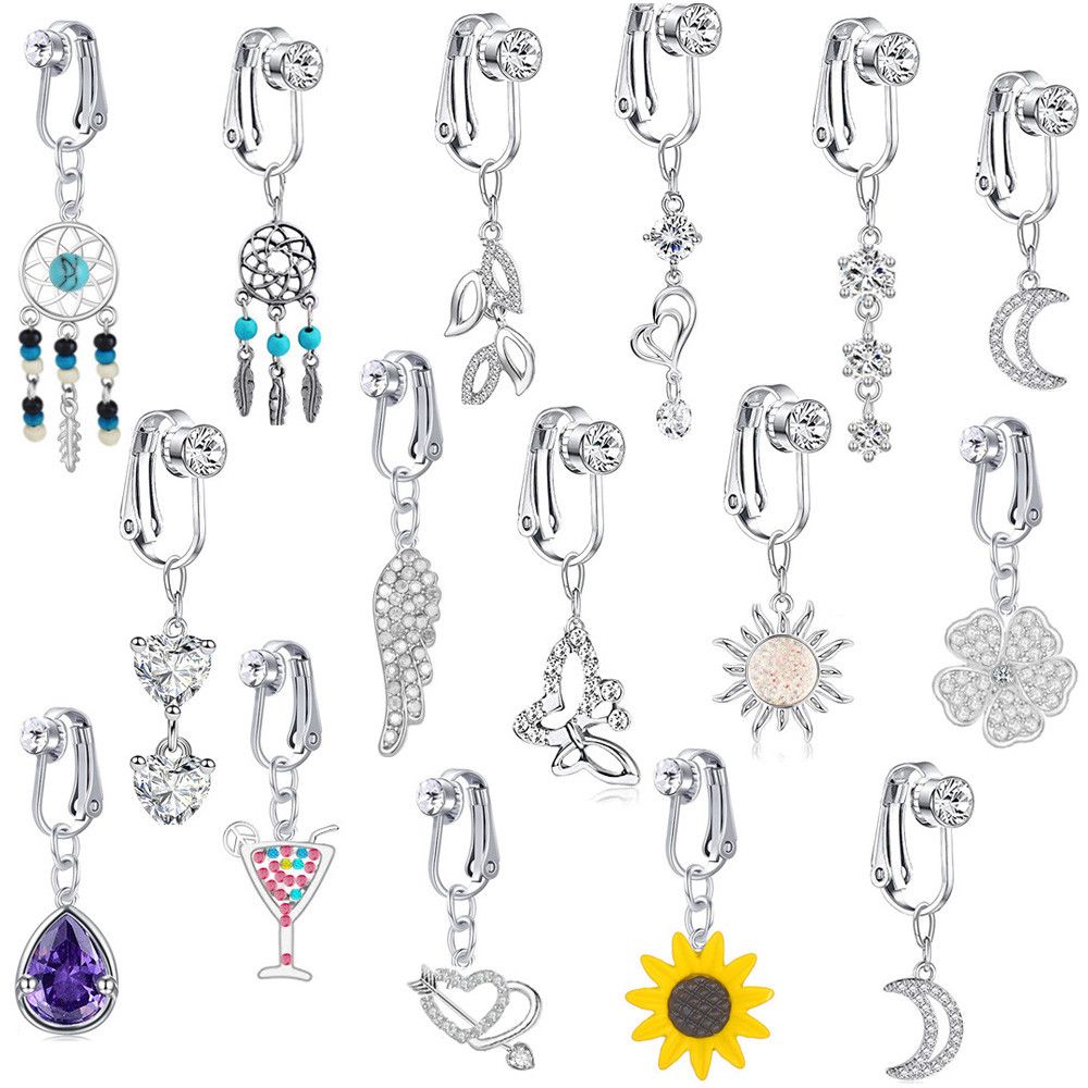 Body Jewelry Belly Button Rings - Faux Butterfly Fake Belly Piercing, Coração