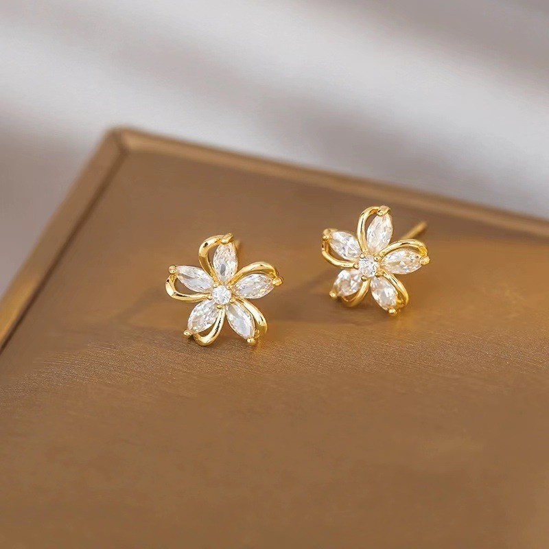 Conch Earring Hoop - Brincos de flor delicada para mulheres