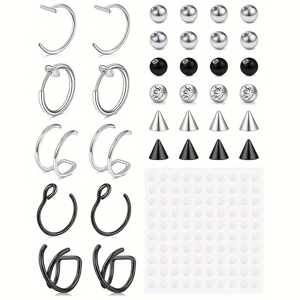 Body Jewelry And Piercing - Piercings Falsos, Anel de Lábio Falso,