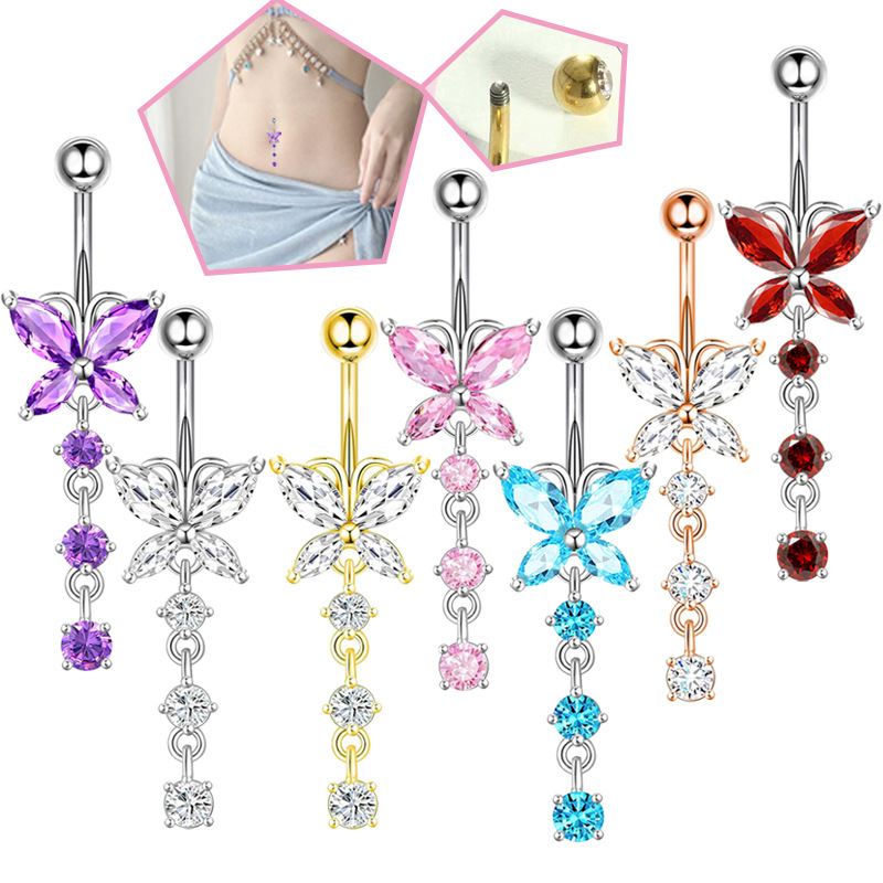 Body Jewelry Belly Button Rings - Piercing de Umbigo em Aço Inoxidável