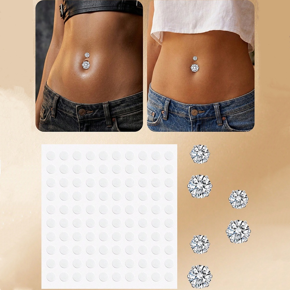 Body Jewelry Belly Button Rings - Piercing Falso para Umbigo com Zircônia
