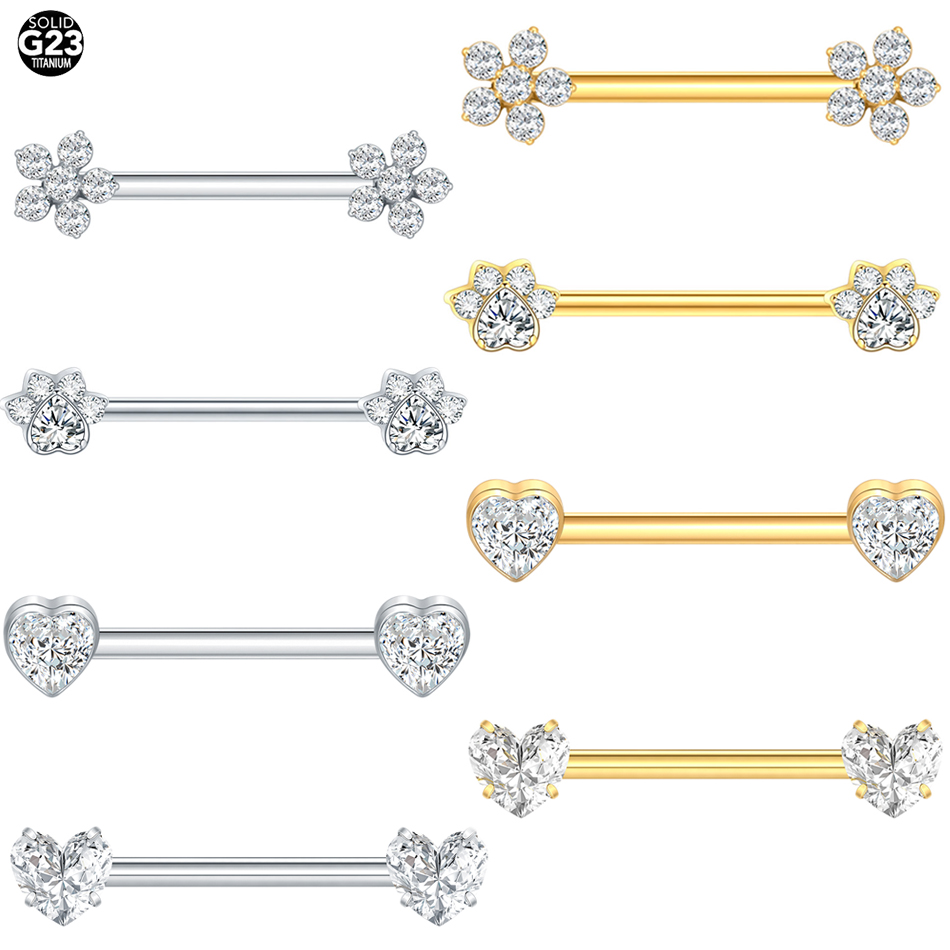 Body Jewelry Nipple Rings - 1 peça de titânio flor piercing