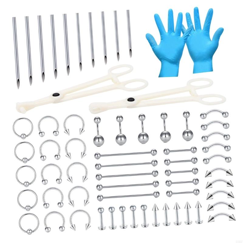 Body Jewelry Gauges - completo joias piercing 64 unidades inclui