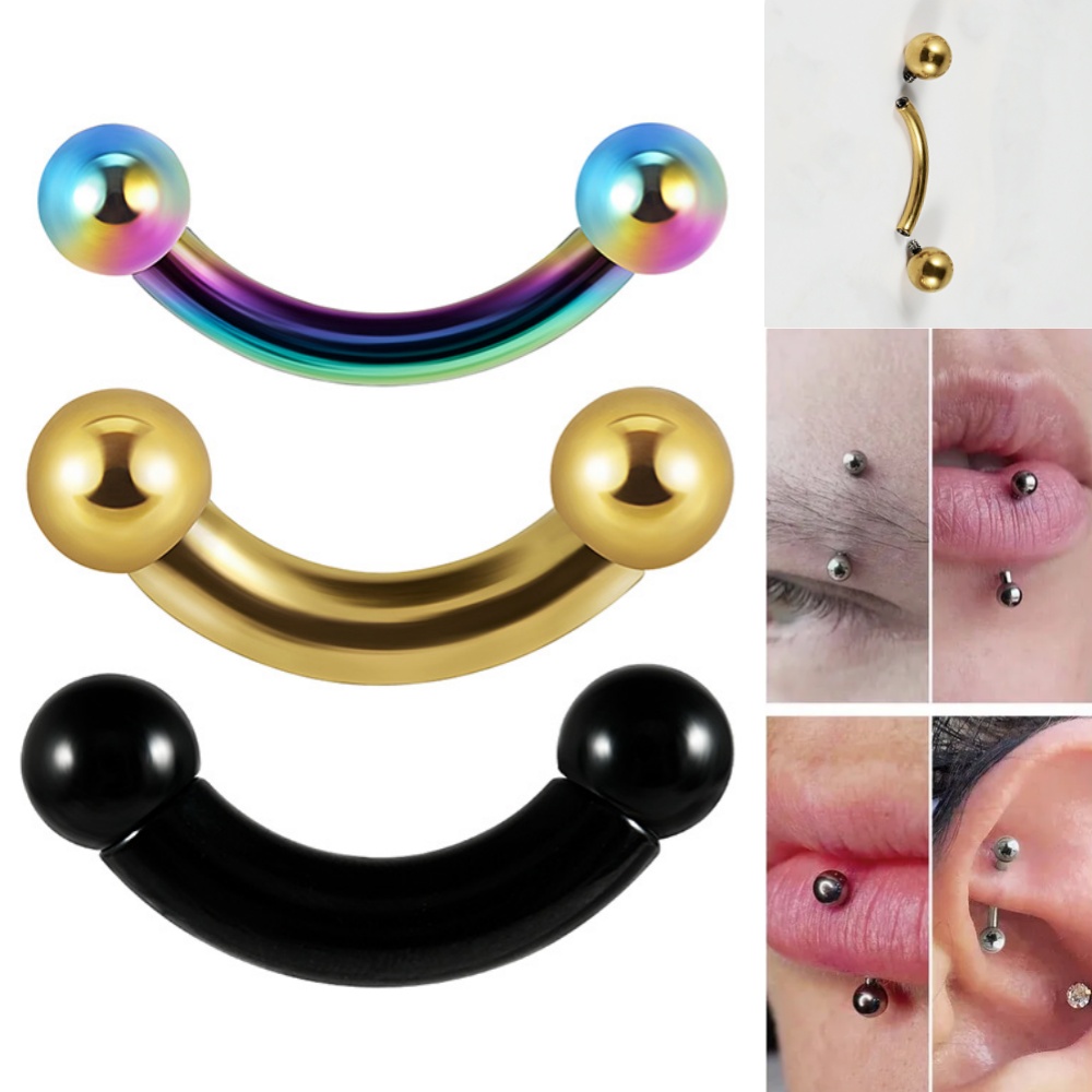 Body Jewelry Gauge Sizes - Aço inoxidável Barbell Piercing Anel, tamanho