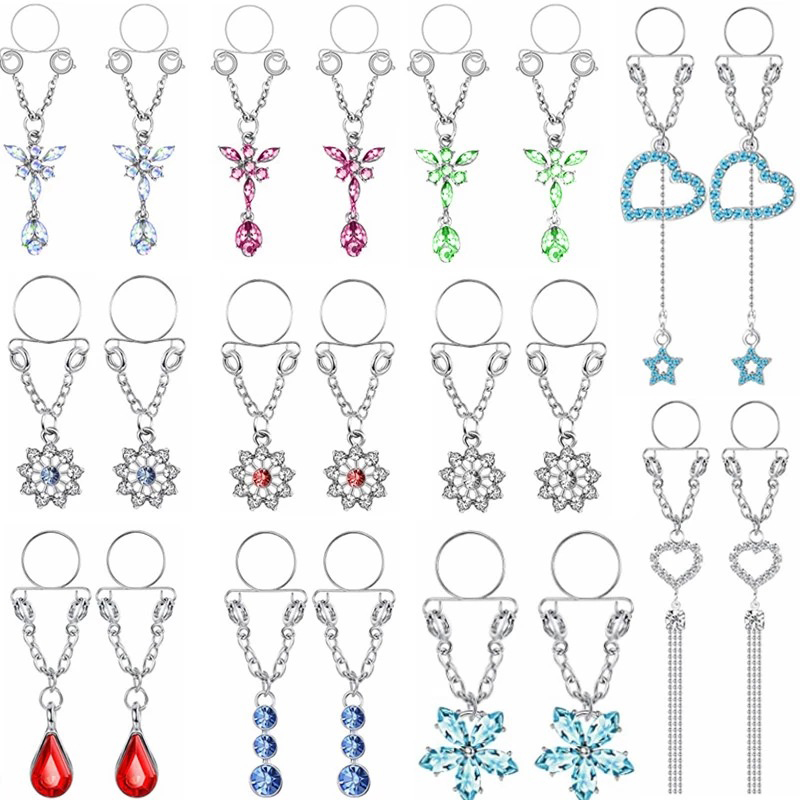 Body Jewelry Nipple Rings - Novo Par de Piercings Falsos para