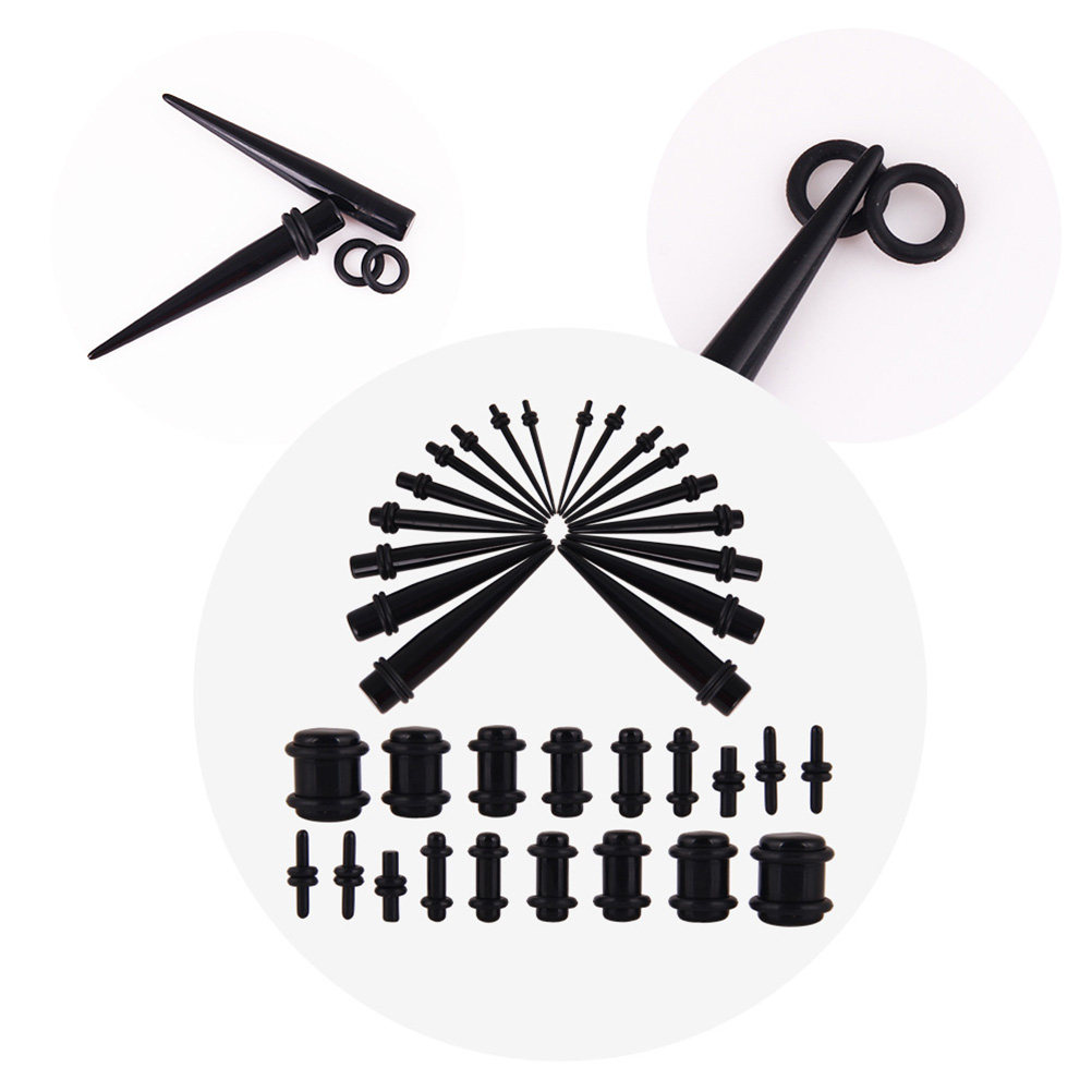 Body Jewelry Gauge Sizes - Conjunto de 36 Expansores de Orelha