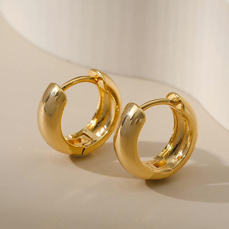 Conch Earring Hoop - Simplicidade prime círculo hoop brincos banhado