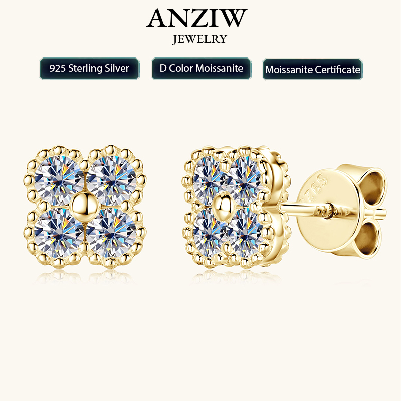 Body Jewelry Diamond - 2025 na moda quatro trevos moissanite