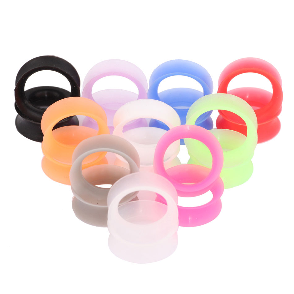 Body Jewelry Gauge Sizes - 1 par de plugues de silicone