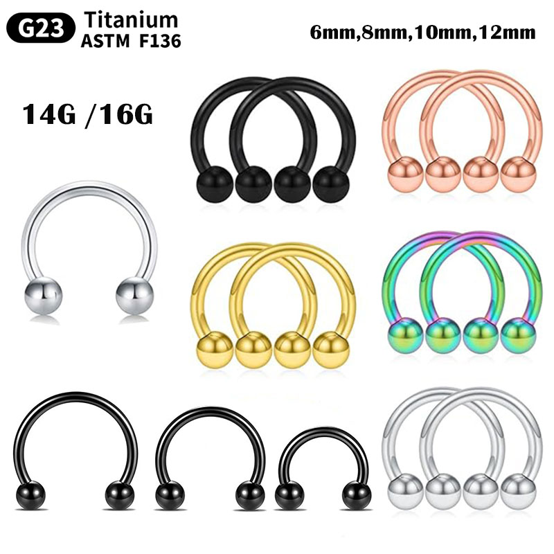 Body Jewelry Nipple Rings - 1/5 pçs titânio ferradura septo anel