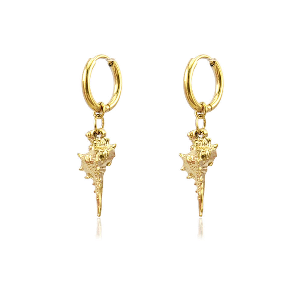 Conch Earring Hoop - Huidang brincos tendência 2025 cauda de