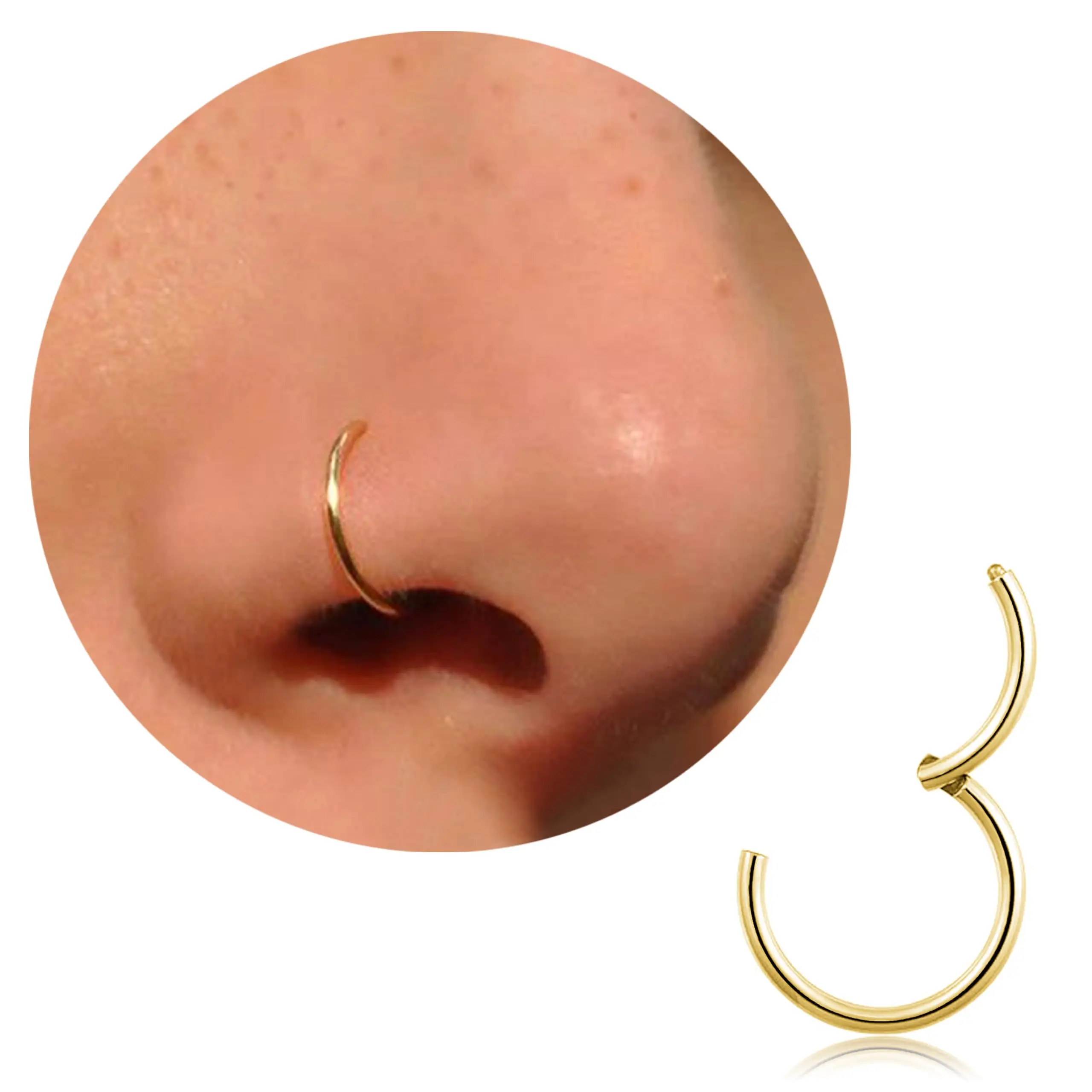 Argola de Nariz em Aço Cirúrgi - Conch Earring Hoop avaliação e preço
