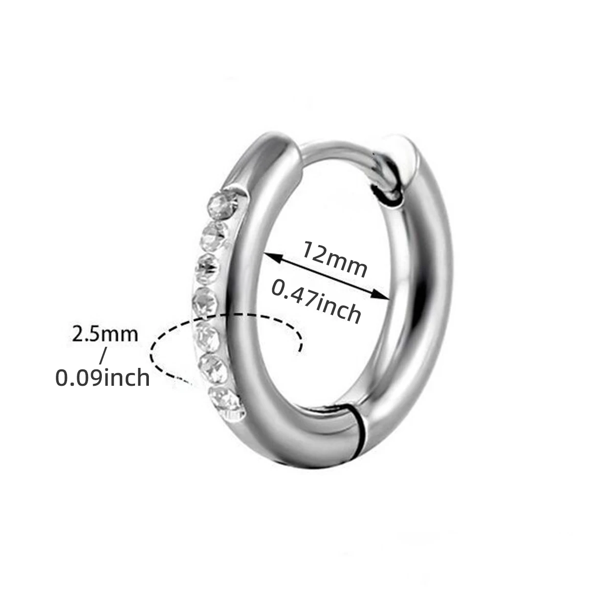 Brincos de argola cz de aço in - Conch Earring Hoop avaliação e preço