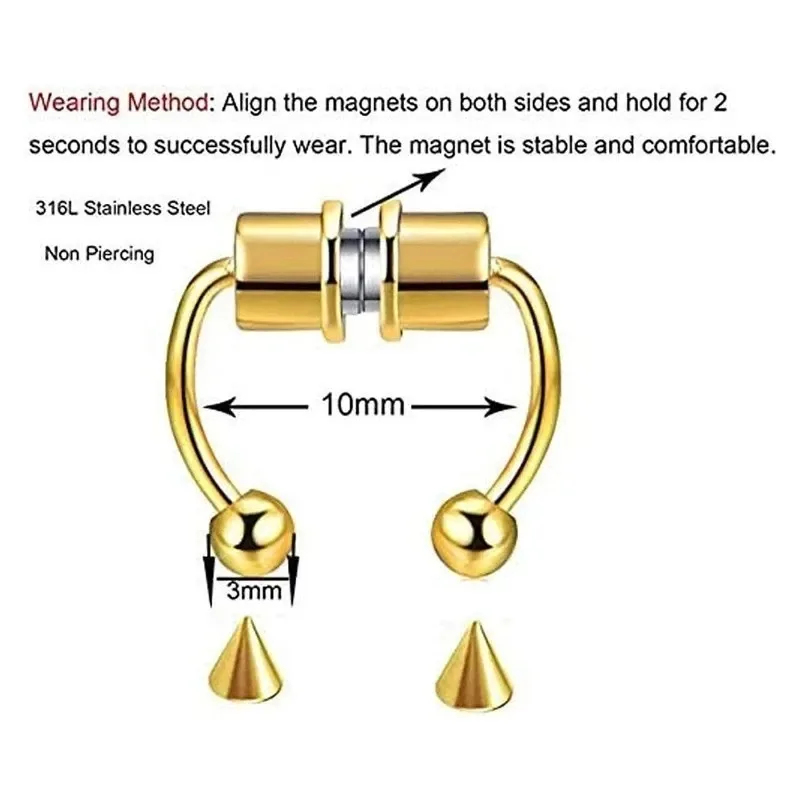 Anéis de nariz magnéticos fals - Body Jewelry And Piercing avaliação e preço