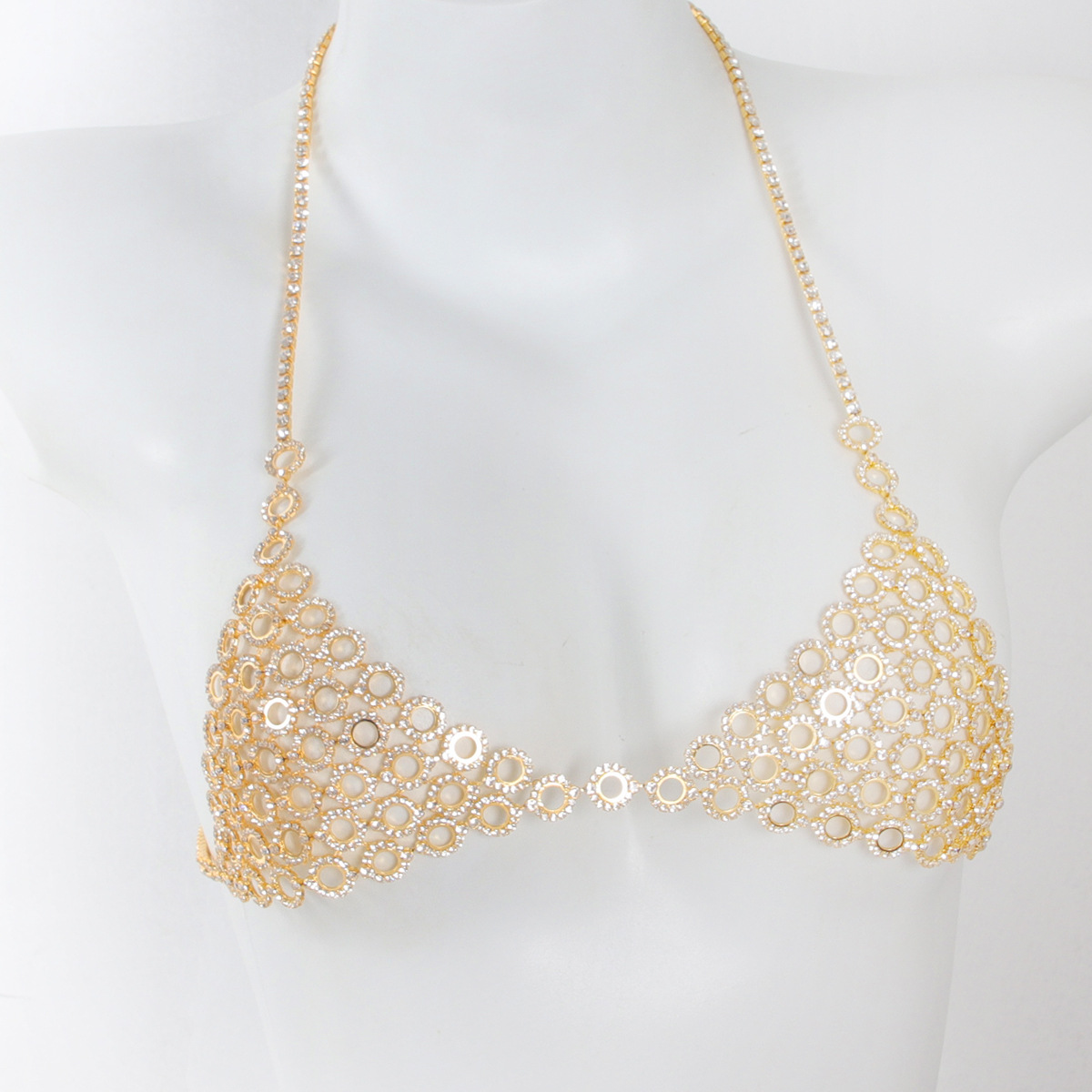 Três peças sutiã cintura conju - Body Jewelry Rhinestone avaliação e preço