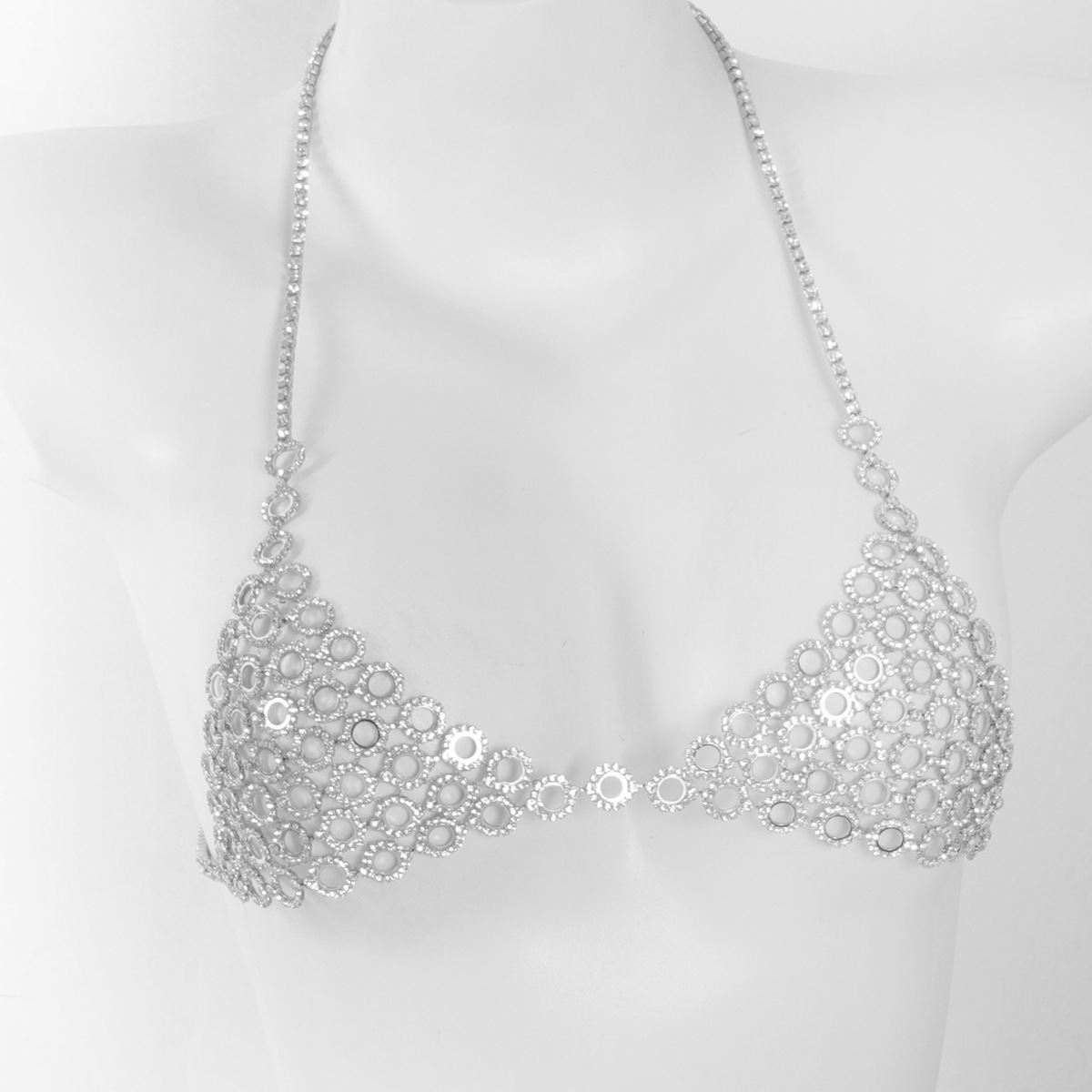 Três peças sutiã cintura conju - Body Jewelry Rhinestone avaliação e preço