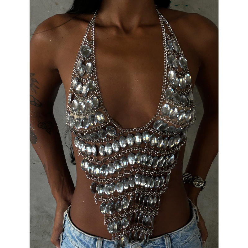 Top Cropped Artesanal Sem Cost - Body Jewelry Rhinestone avaliação e preço
