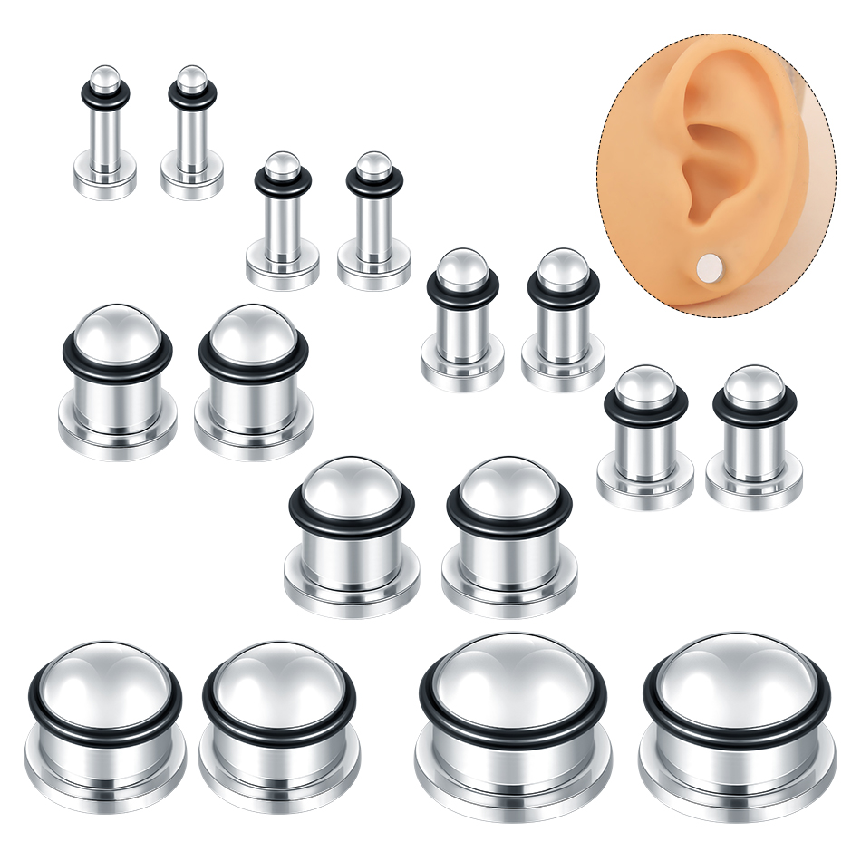 1 par de aço inoxidável túnel  - Body Jewelry Gauges avaliação e preço
