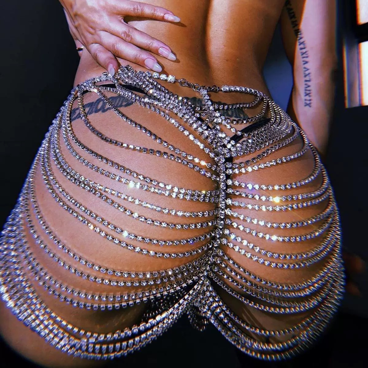 1 peça Corrente de Corpo Femin - Body Jewelry Rhinestone avaliação e preço