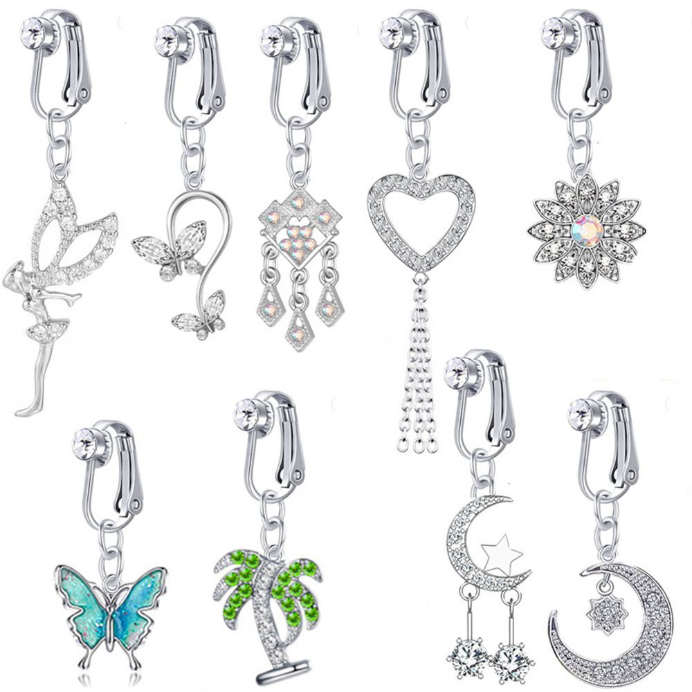 Faux Butterfly Fake Belly Pier - Body Jewelry Belly Button Rings avaliação e preço