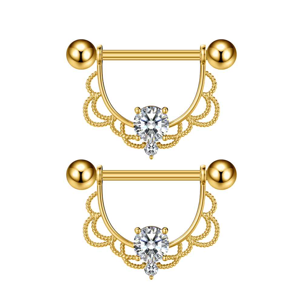 2 Peças Piercings de Mamilo em - Body Jewelry Nipple Rings avaliação e preço