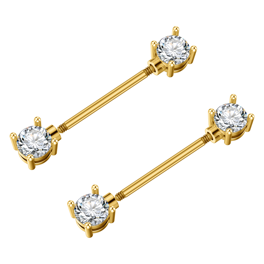 2 Peças Piercings de Mamilo em - Body Jewelry Nipple Rings avaliação e preço