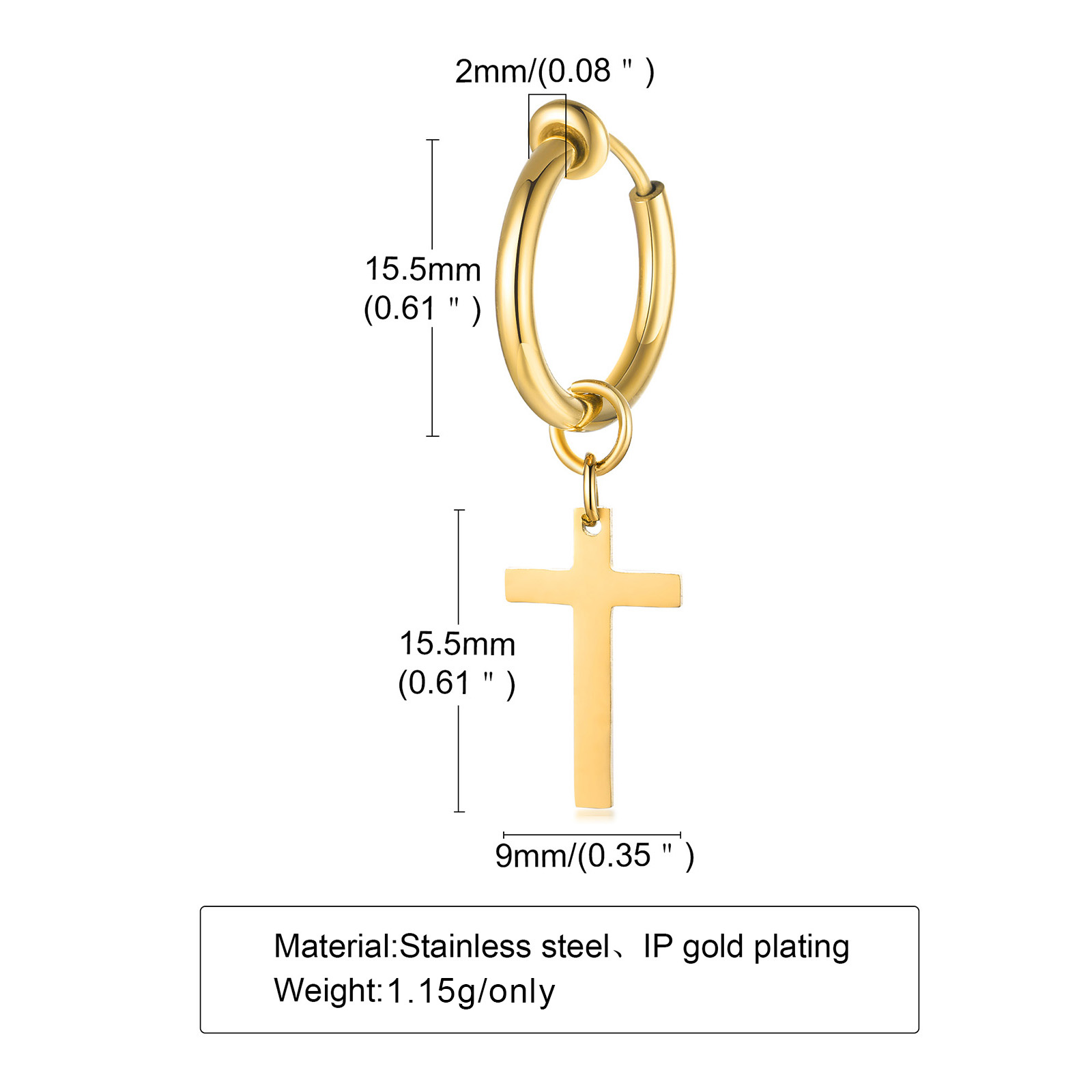 Brincos cruzados masculinos, b - Conch Earring Hoop avaliação e preço