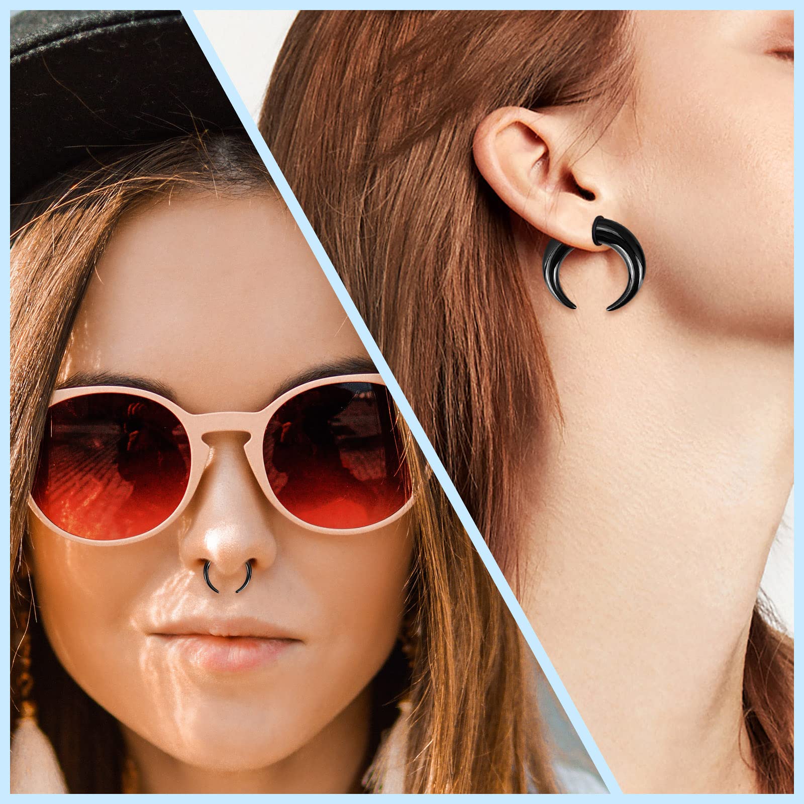 18 pçs acrílico septo pinça ta - Body Jewelry Gauges avaliação e preço