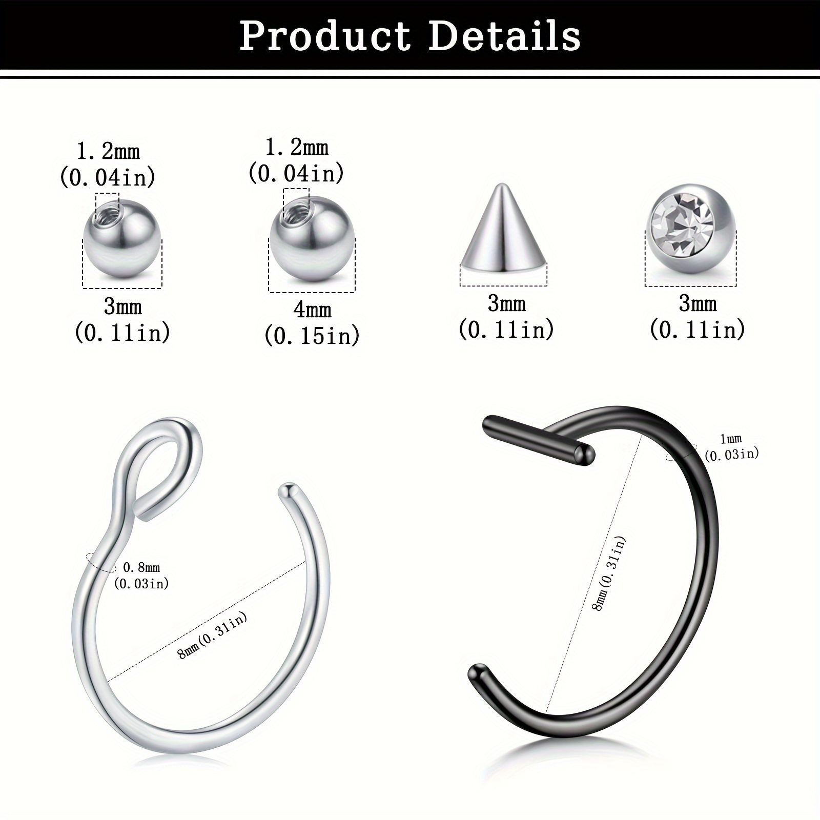 Piercings Falsos, Anel de Lábi - Body Jewelry And Piercing avaliação e preço