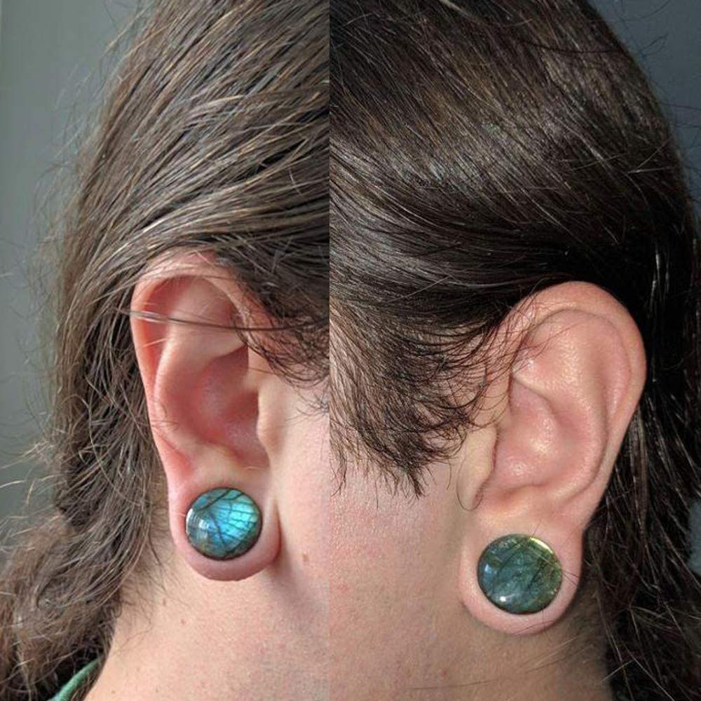 WKOUD-Labradorite Pedra Orelha - Body Jewelry Gauges avaliação e preço