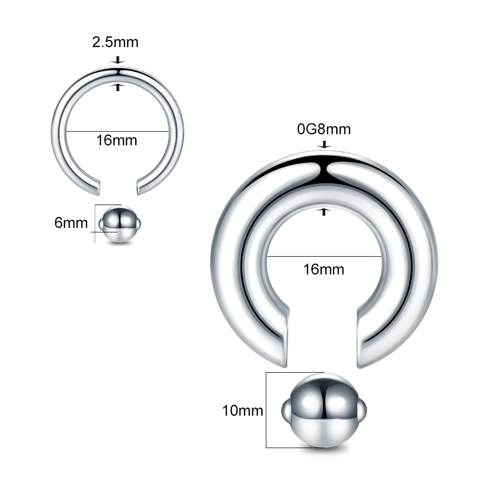 Anel de talão de calibre grand - Body Jewelry Gauges avaliação e preço