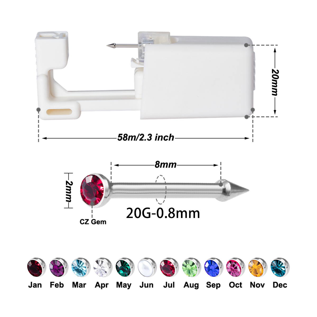 24 Peças/Caixa Pistola de Perf - Body Jewelry Jewelry Box avaliação e preço