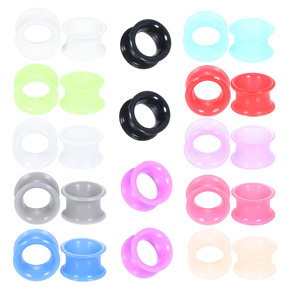 24 pçs silicone alto duplo que - Body Jewelry Gauges avaliação e preço