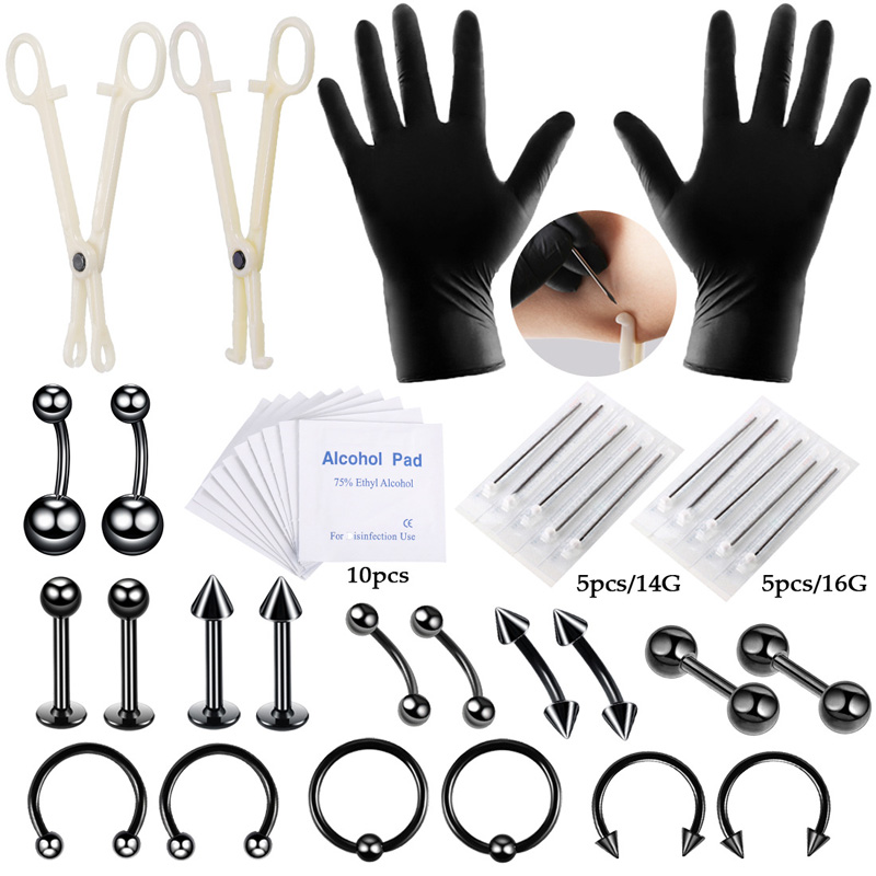 42 pçs/set corpo piercing kit  - Body Jewelry Nipple Rings avaliação e preço