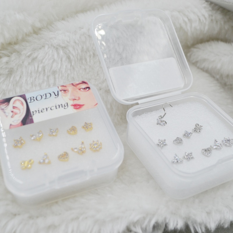 10 pçs/caixa cz nariz anéis na - Body Jewelry Jewelry Box avaliação e preço