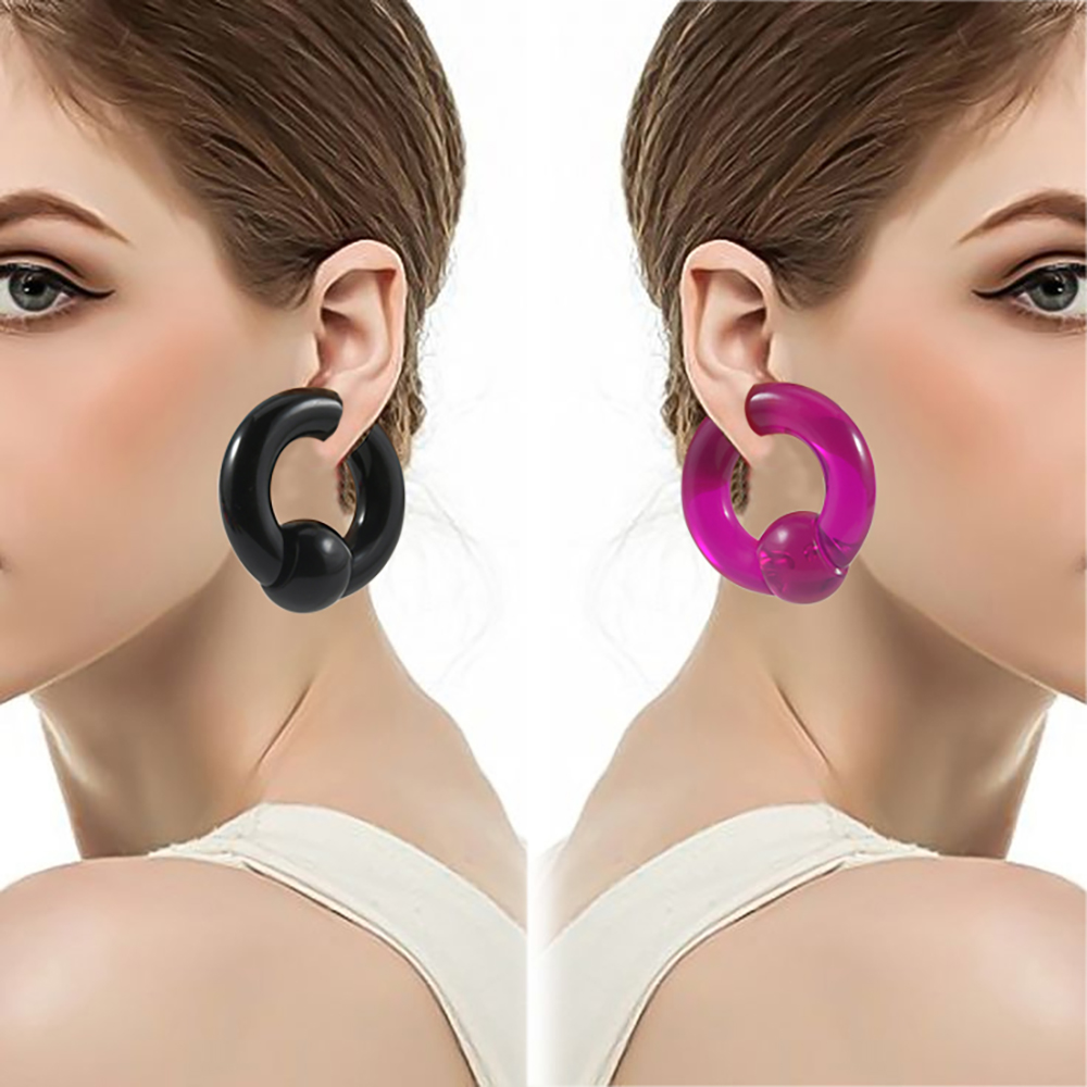 2/1 pçs colorido acrílico bcr  - Body Jewelry Gauge Sizes avaliação e preço