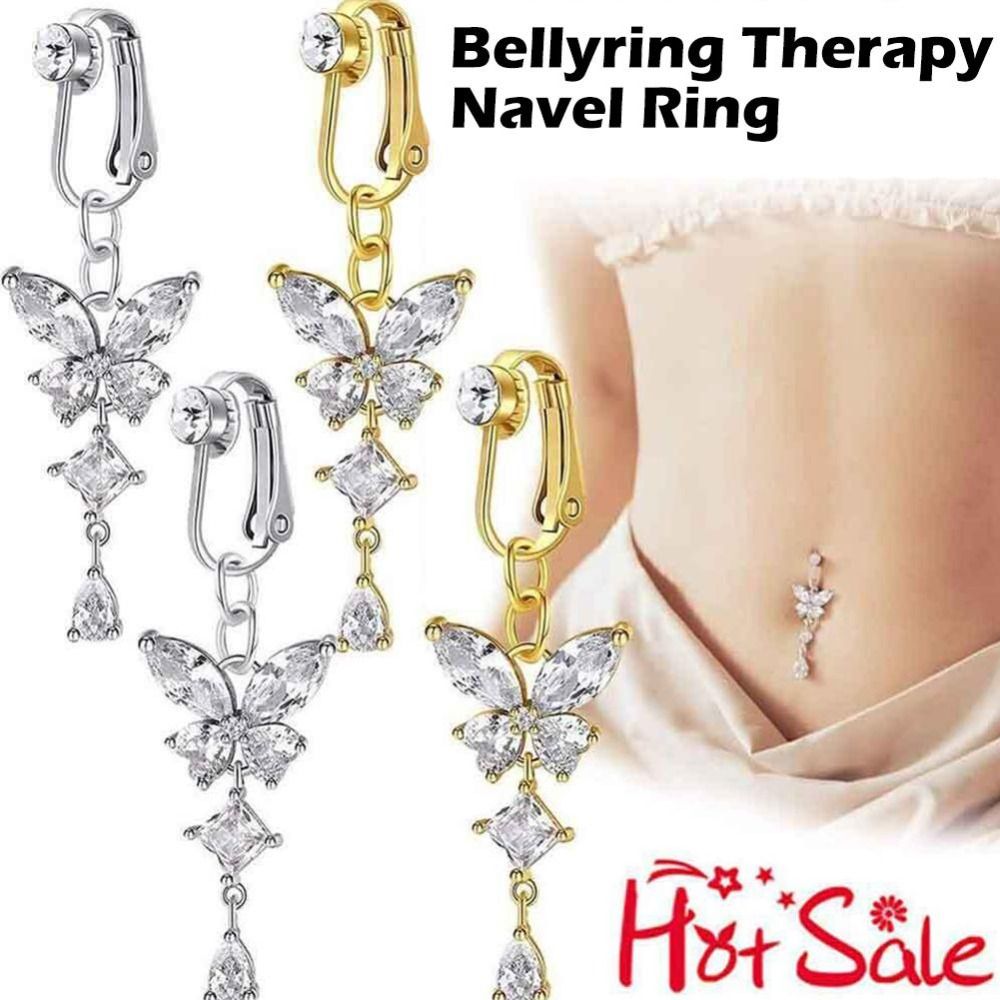 Anel de Umbigo Falso com Desig - Body Jewelry Belly Button Rings avaliação e preço