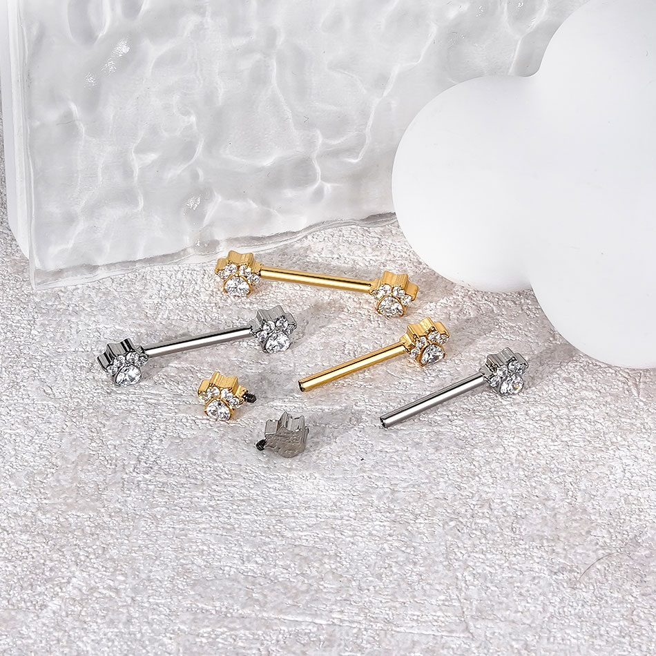 1 peça de titânio flor piercin - Body Jewelry Nipple Rings avaliação e preço