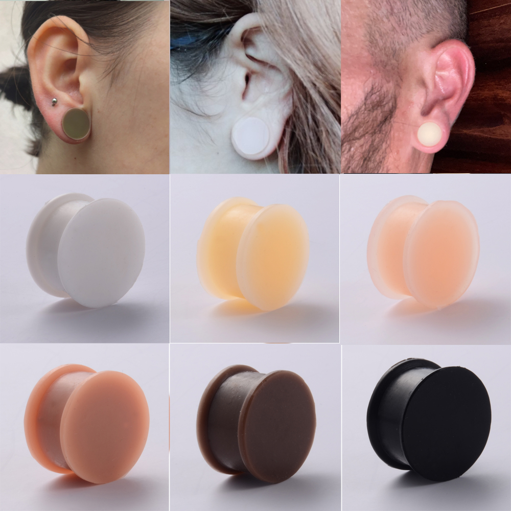 1 par de silicone flexível gro - Body Jewelry Gauge Sizes avaliação e preço