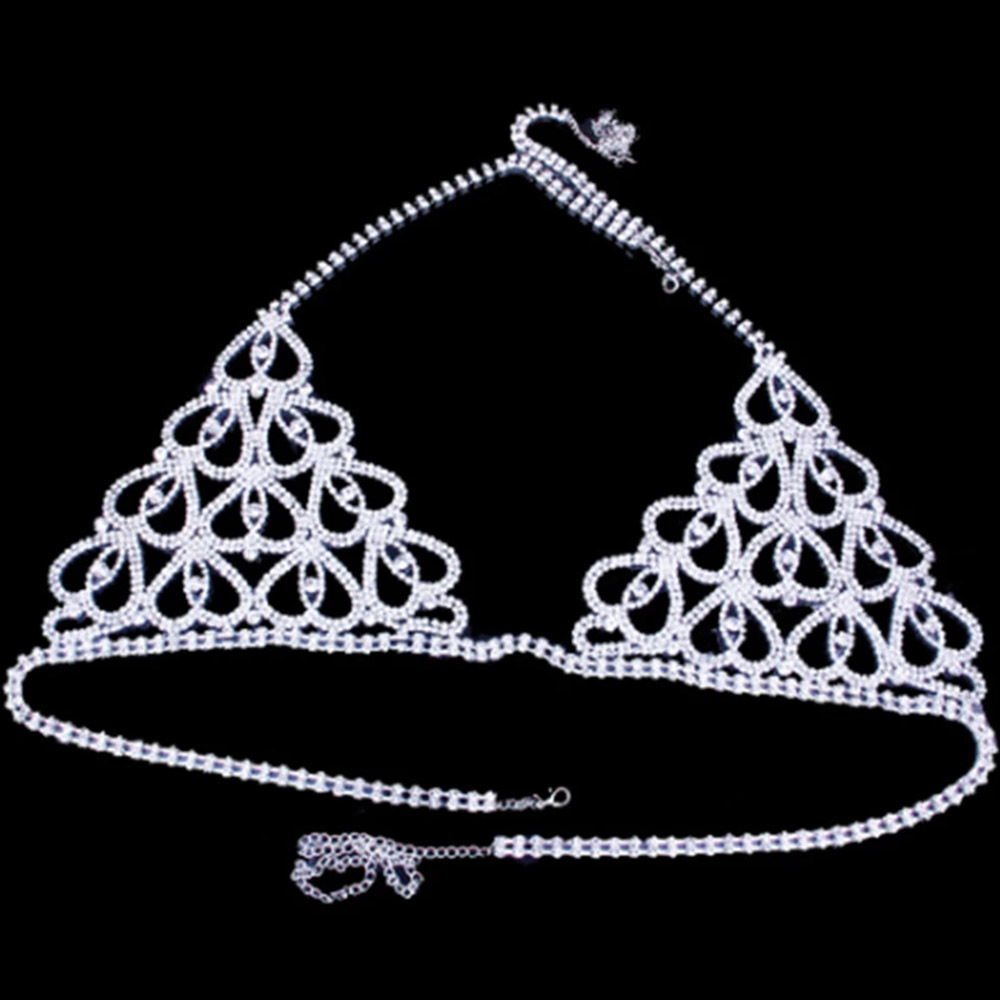 Moda strass coração sutiã tang - Body Jewelry Rhinestone avaliação e preço