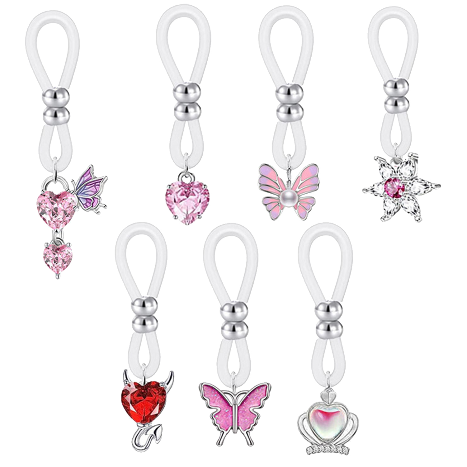 Liga de silicone borboleta cor - Body Jewelry Nipple Rings avaliação e preço