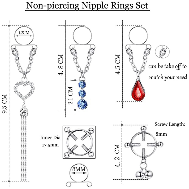 Novo Par de Piercings Falsos p - Body Jewelry Nipple Rings avaliação e preço