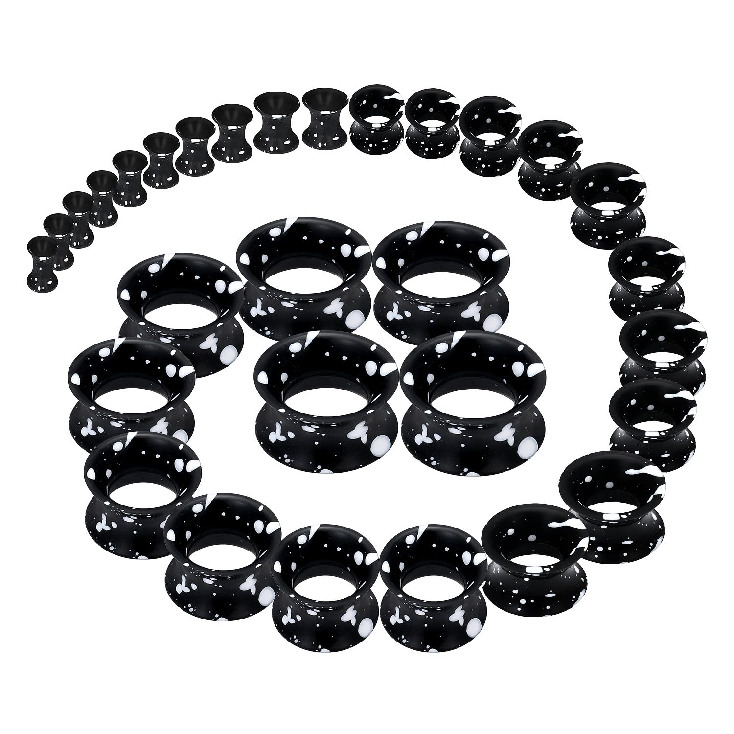 2pcs preto silicone orelha med - Body Jewelry Gauge Sizes avaliação e preço