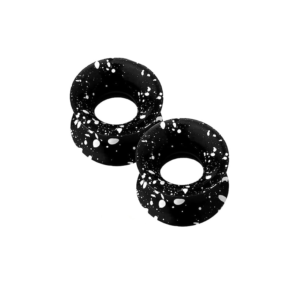 2pcs preto silicone orelha med - Body Jewelry Gauge Sizes avaliação e preço