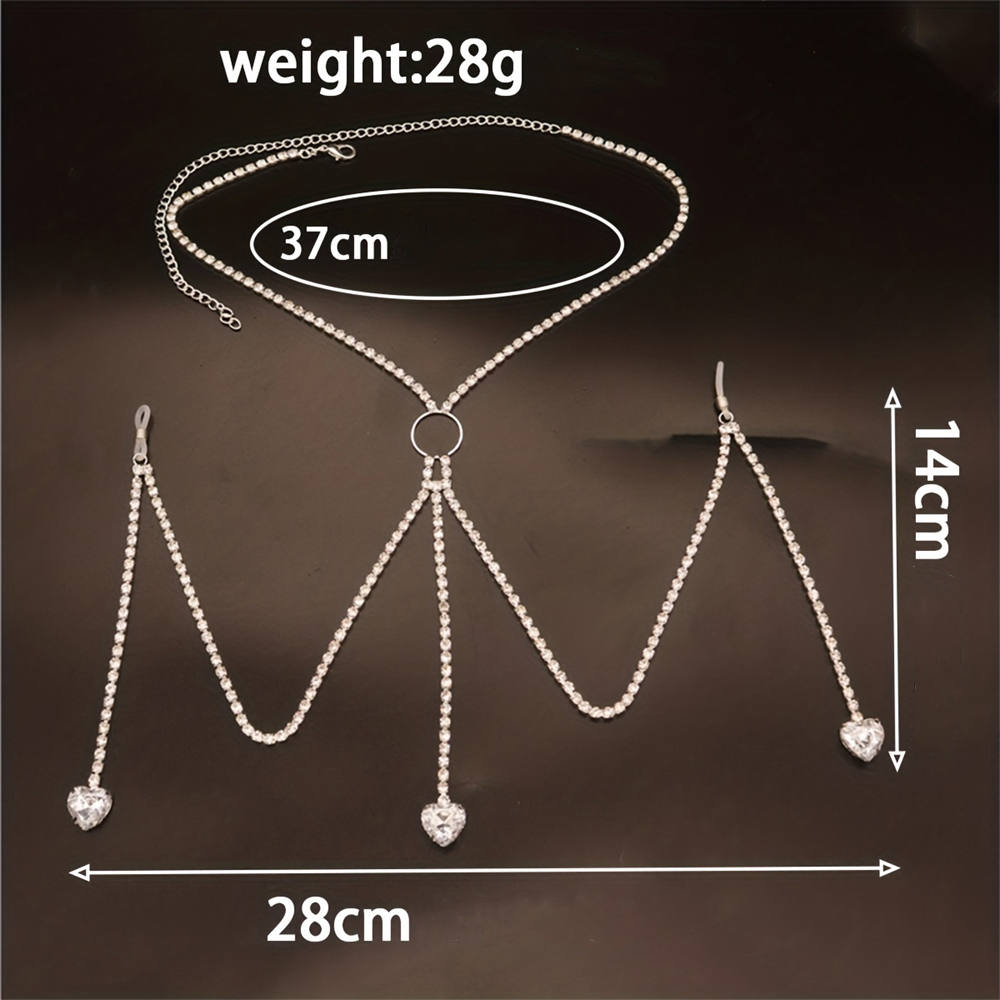 Corrente Do Corpo Em Forma De  - Body Jewelry Rhinestone avaliação e preço