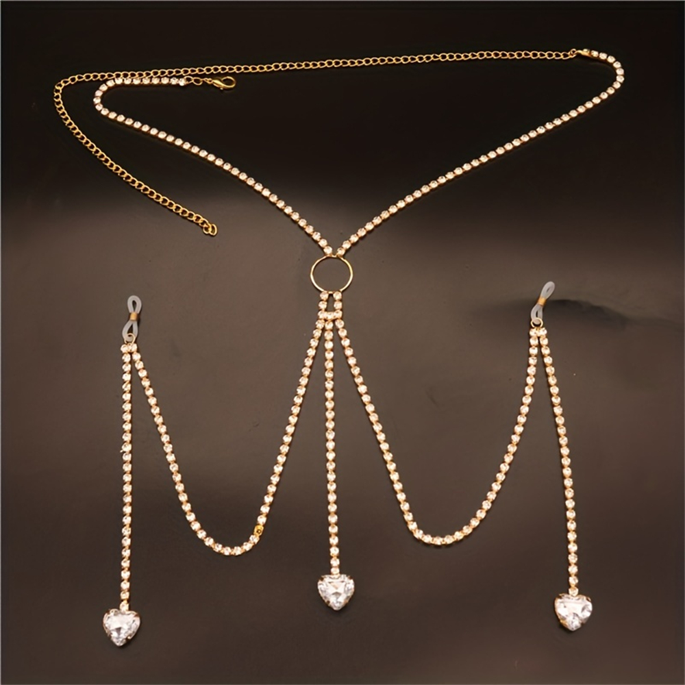 Corrente Do Corpo Em Forma De  - Body Jewelry Rhinestone avaliação e preço