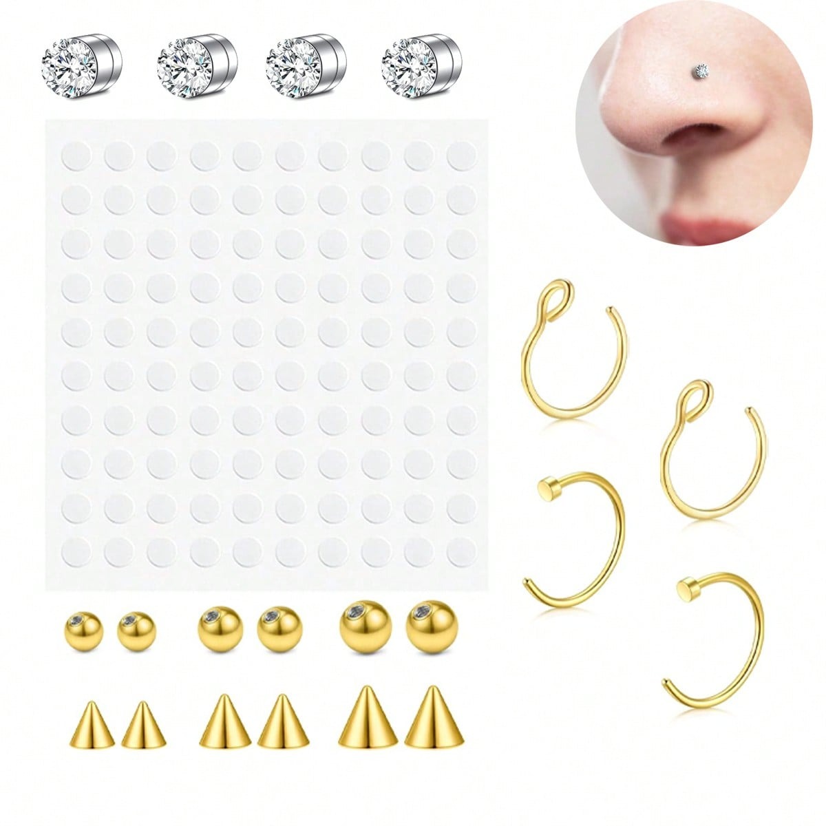 Anéis de nariz falsos, septo f - Body Jewelry And Piercing avaliação e preço